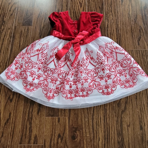 Jona Michelle Toddler Girl Special Occasion Dress Embroidery Red Wine White Sz 2 - Picture 7 of 13
